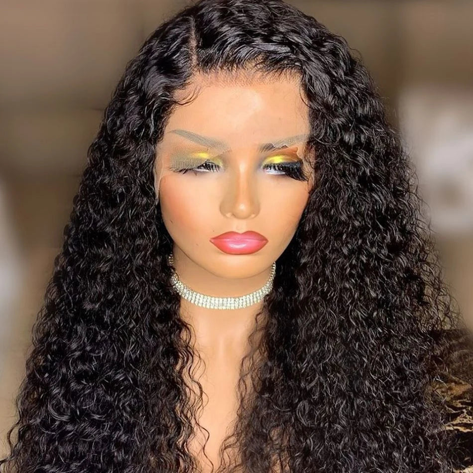 Kinky Curly 13x4 Lace Frontal Wig For Women 13x6 Glueless Human Hair Wigs Deep Water Wave Full Lace Front Wigs Ready to Wear Wig