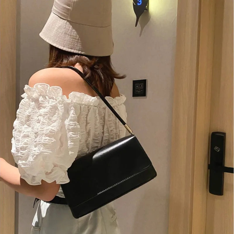 Luxury Brand Crossbody Bags for Women Fashion Design Underarm 2025 Woman Shoulder Bag Female Handbag and Purses Solid Color