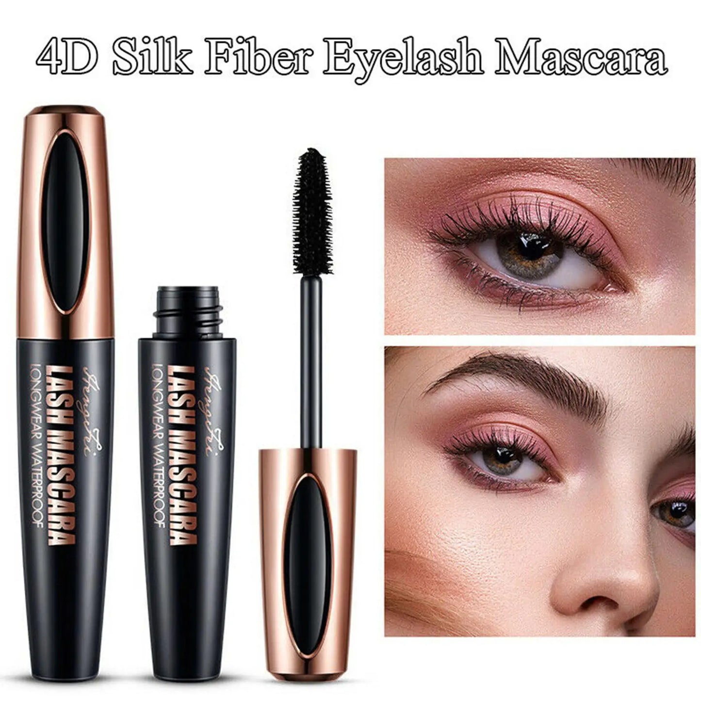 4D Silk Fiber Lash Curling Mascara Waterproof Mascara For Eyelash Extension Black Thick Eye Lashes Makeup Cosmetics