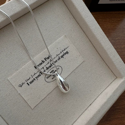 925 Sterling Silver Luxury Fashion Drop Necklace for Fall/Winter Sweater Chains Simple Versatile Pendant for Women Fine Jewelry