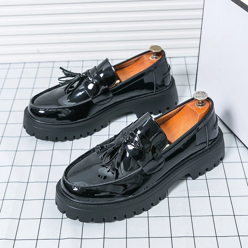 Casual Shoes Mens Comfortable Driving Loafers Light Moccasins Men Fashion Sequins Bling Party Wedding Black Dress Flats Tassel