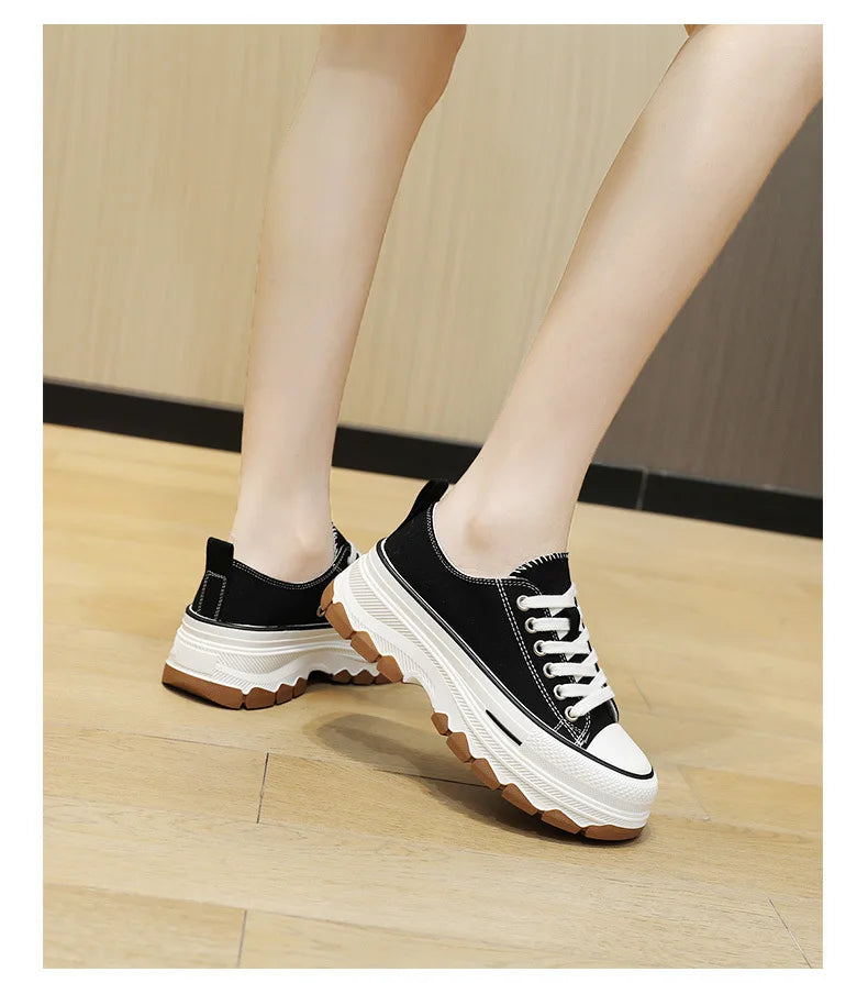 Classic Canvas Shoes Female Fashion Sneakers Women Thick Bottom Plate Shoes Heightening Casual Women's Shoes Zapatos De Mujer