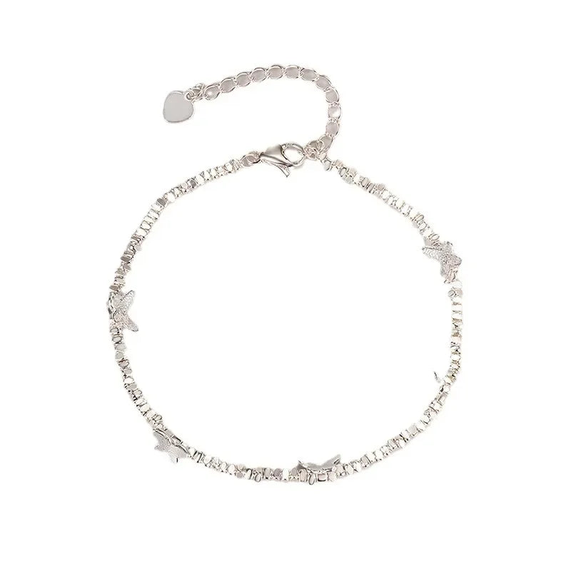 VENTFILLE 925 Sterling Silver Zircon Love Heart Bracelet For Women Bowknot Stars Bead Snake Bone Chain Jewelry Gift Dropship