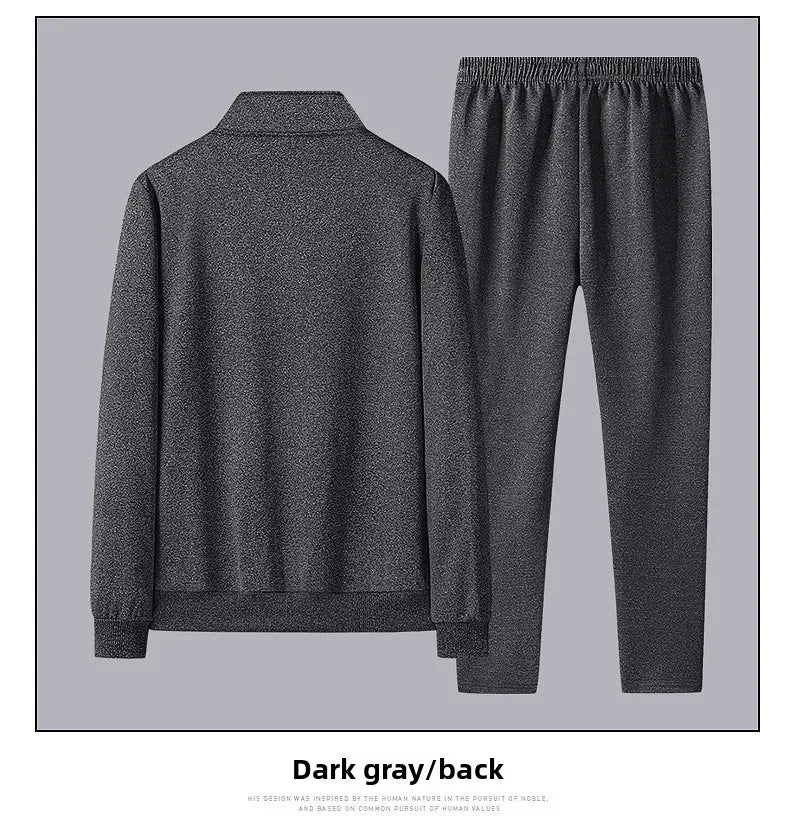 Casual Sportswear Set for Middle-Aged And Elderly Men Spring Autumn New Style Two-Piece Suit Dad Clothes Comfortable Fitness Out