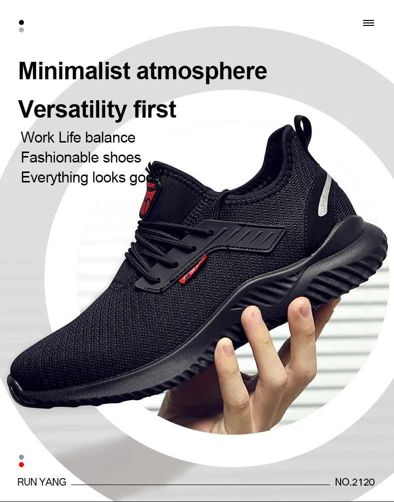 Work Sneakers Steel Toe Shoes Men Safety Shoes Puncture-Proof Work Shoes Boots Fashion Indestructible Footwear Security