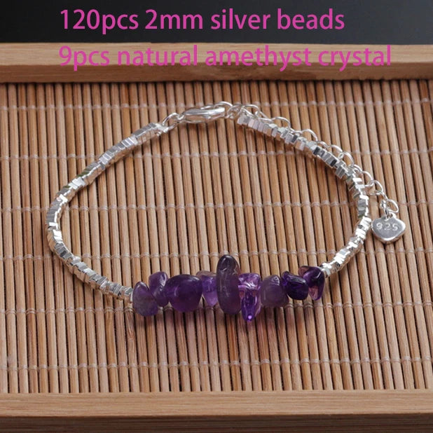 VENTFILLE 925 Sterling Silver Line Extremely fine Bracelet for Women Love Haert Bead Korean Ins Sweet Jewelry Gift Dropshipping
