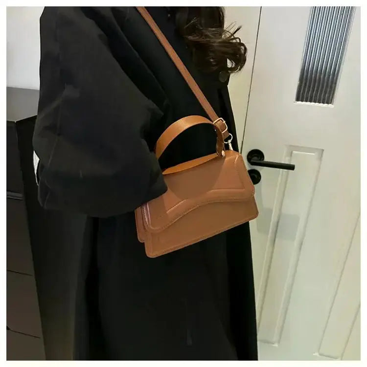 High Quality PU Leather Handbag Purse Women's Bag Solid Color Shoulder Crossbody Bags Lady Messenger Small Tote for Women Girls