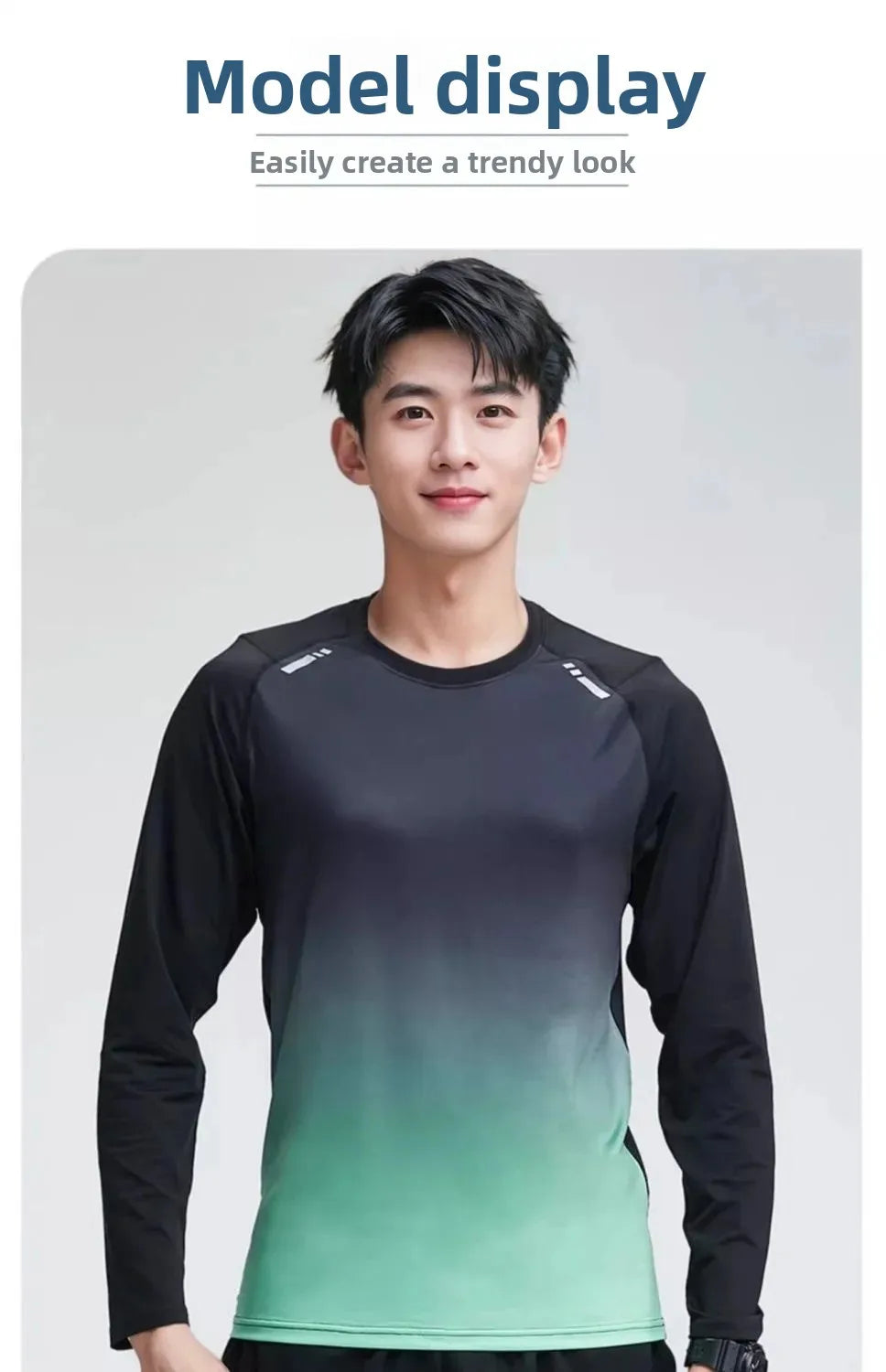 Quick Dry Ice Silk Men's T-Shirt Thin Sport Long Sleeve Loose Fitness Training Running Clothes New Style Summer Breathable Top