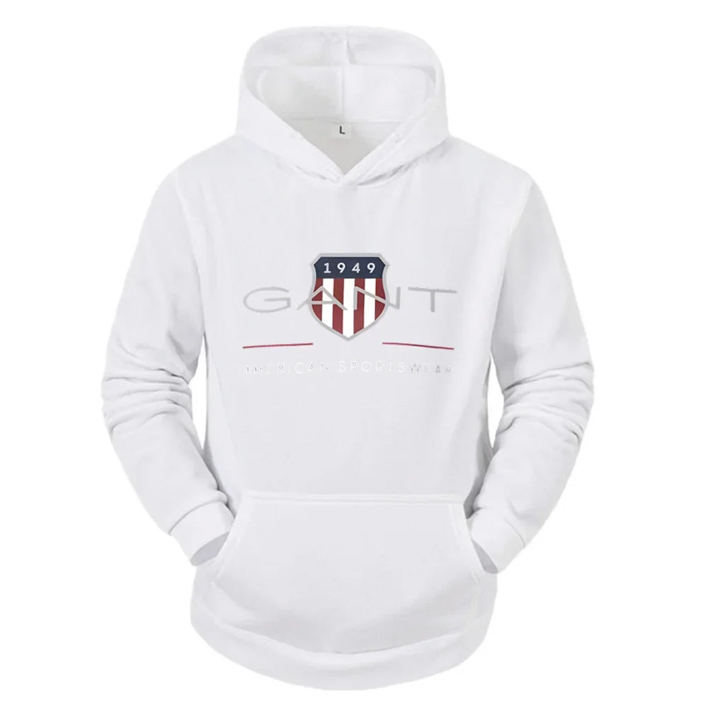 2025Solid Color Men's Hoodie Warm Men's Sweatshirt Fashion Street Casual Men's Loose Cool Sa 1949 Printed Pullover Brand Hoodie