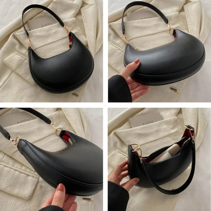 New Fashionable High-end Moon-shaped Baseball Bag Showing Luxury Women's Single Shoulder Bag Elegant lady Handbags bolso mujer
