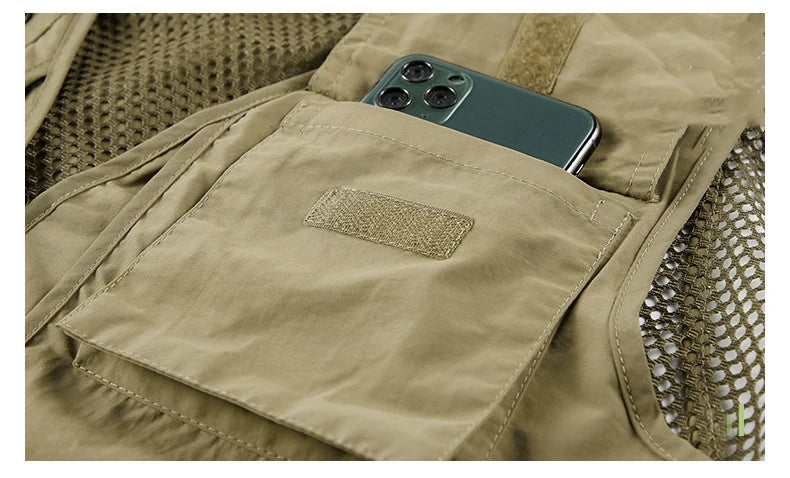 FGKKS 2023 Outdoor Leisure Vest Men's New Multi-Pocket Breathable Outdoor Sports Coat High-Quality Design Leisure Vest Men