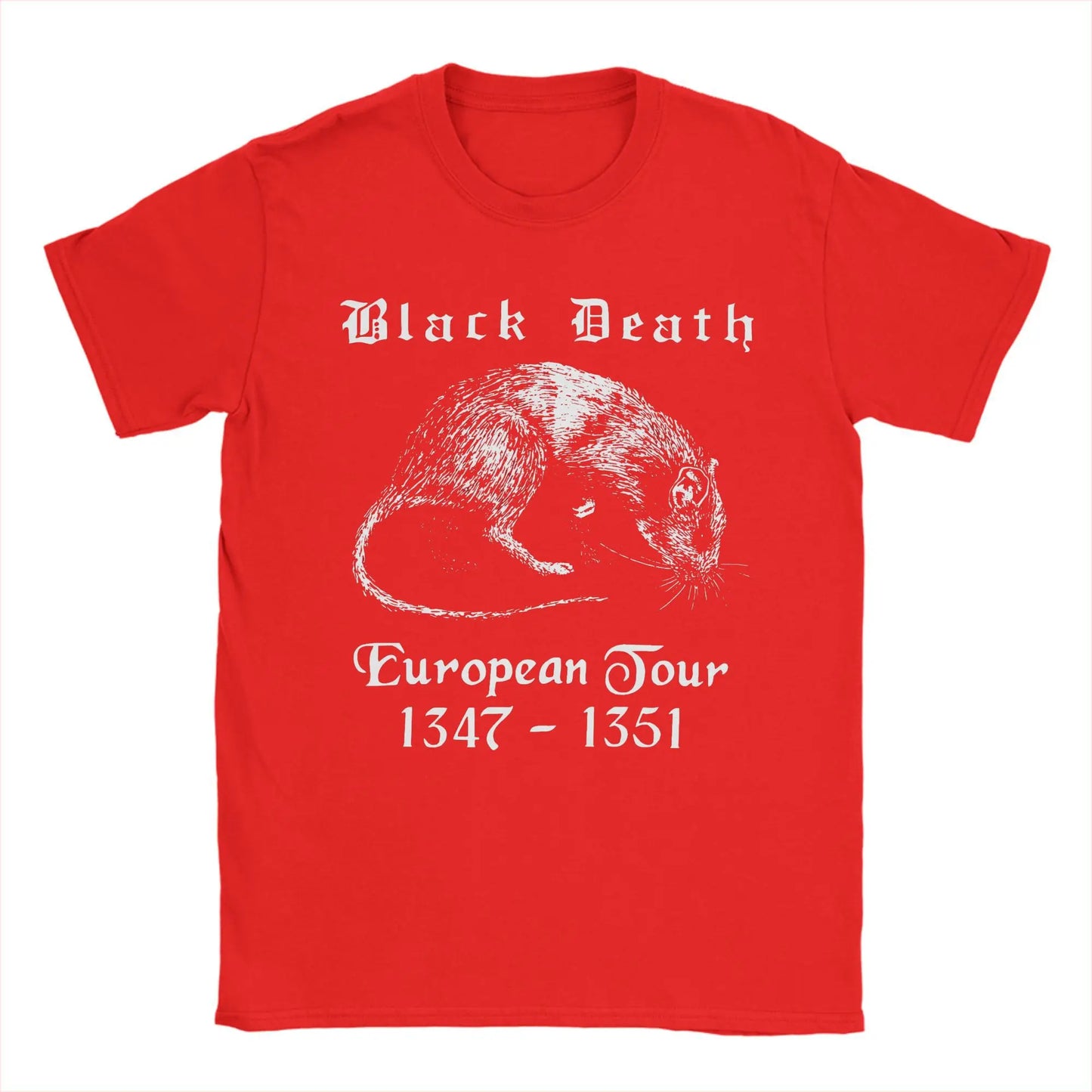 Bubonic World Tour T Shirt Black Death European Tour Harajuku T Shirts Short-Sleeved Tshirt Summer Pure Cotton Clothes Tops