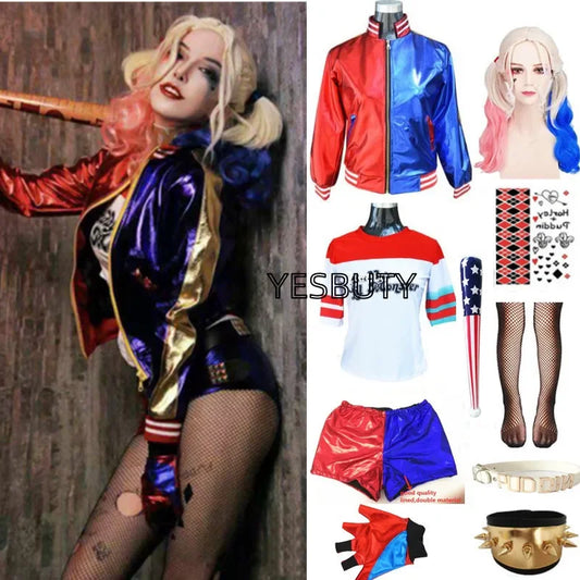 Hot Toys Suicide Harley Cosplay Squad Costumes Halloween Carnival Women Adult Jacket Pants Christmas Party Clothes