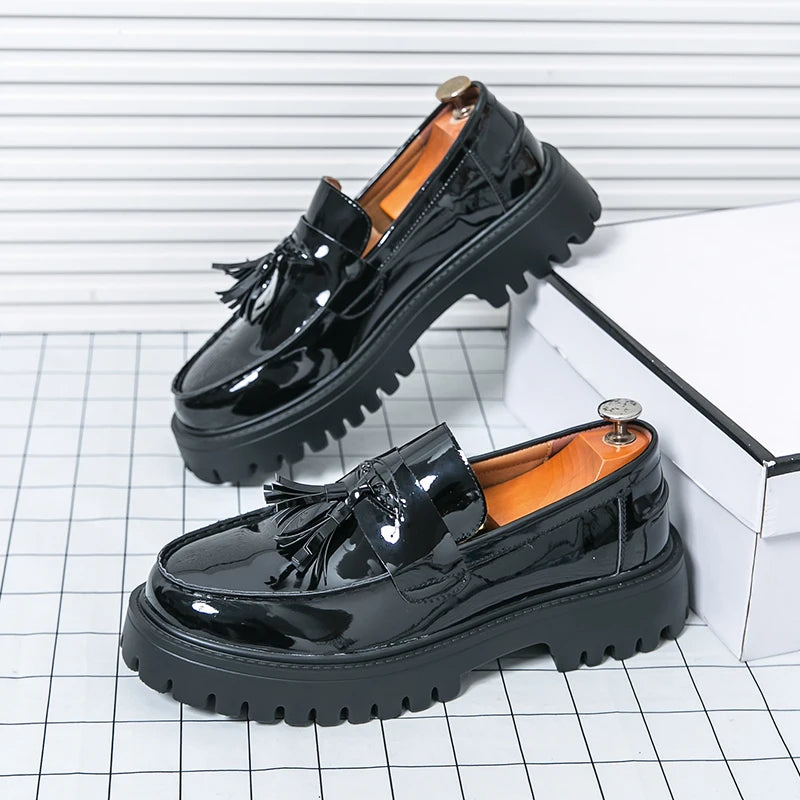 Casual Shoes Mens Comfortable Driving Loafers Light Moccasins Men Fashion Sequins Bling Party Wedding Black Dress Flats Tassel