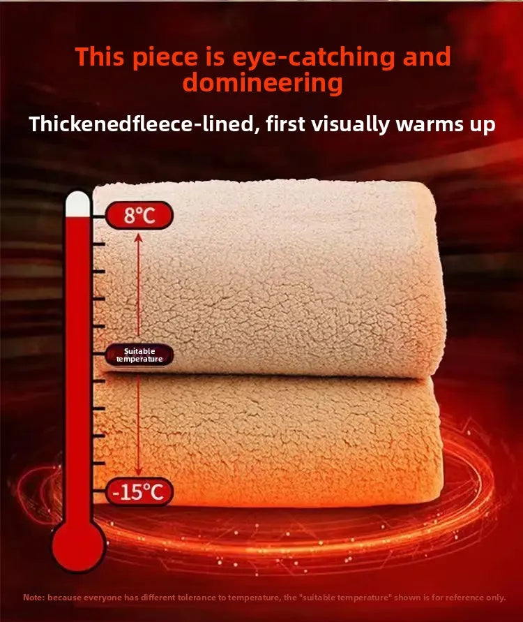 Men's Autumn Winter Lamb Velvet Set Thickened Fleece Casual Sports Outerwear And Pants Large Size Comfortable Dad Clothes