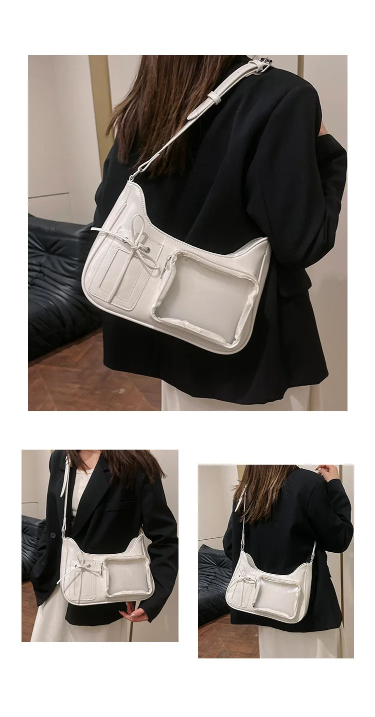 Y2k Harajuku Shoulder Bag Women Korean Transparent Ita Bag School Crossbody Bag Female Japanese Designer Preppy Handbag Purse