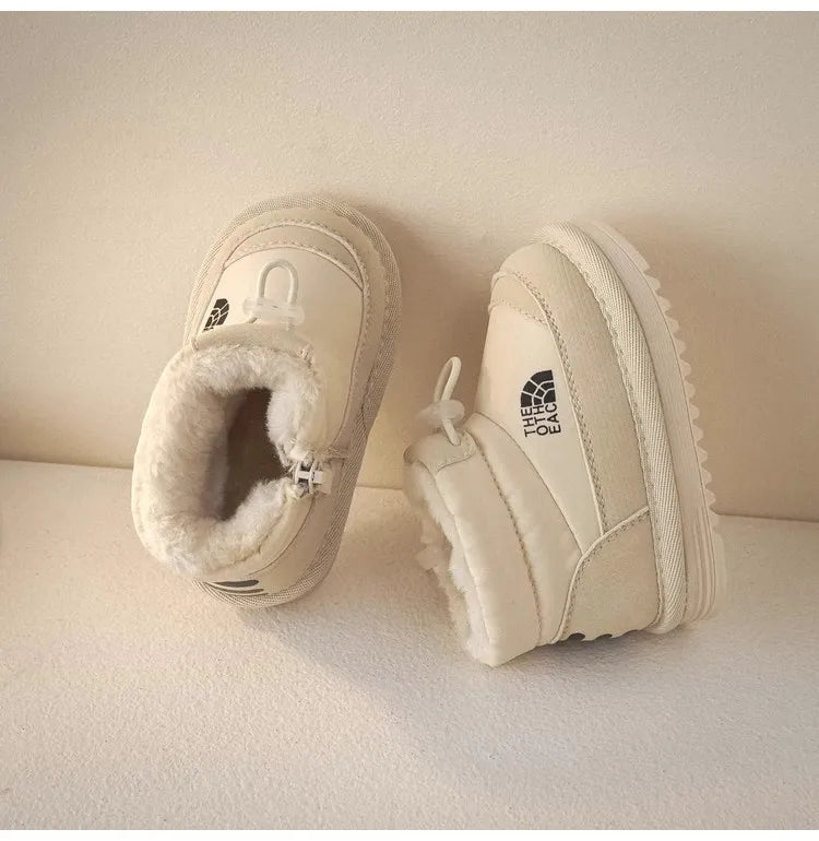 Children's Snow Boots Winter Boys Plush Thicken Platform Cotton Shoes Comfortable Girls Warm Waterproof Fashion Warm Plush Shoes