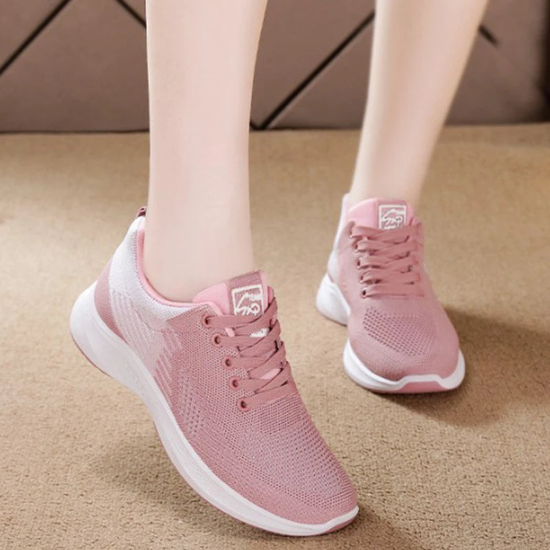 Women Platform Casual Sneakers Shoes Mesh Breathable Running Shoes Chunky Summer Sports Tenis Shoes 2025 Luxury Vulcanize Shoes