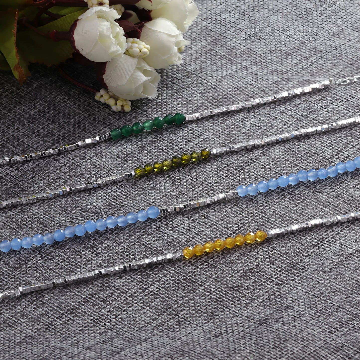 VENTFILLE 925 Sterling Silver Line Extremely fine Bracelet for Women Love Haert Bead Korean Ins Sweet Jewelry Gift Dropshipping