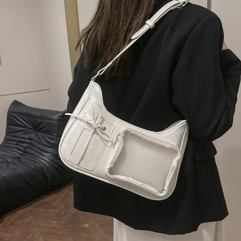 Y2k Harajuku Shoulder Bag Women Korean Transparent Ita Bag School Crossbody Bag Female Japanese Designer Preppy Handbag Purse