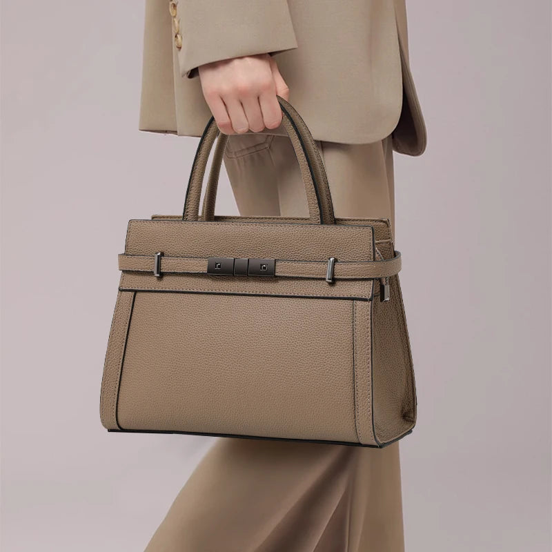 Genuine leather women's bag original first layer cowhide women's hand shoulder simple tote bag occupation