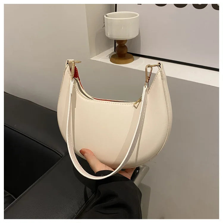 New Fashionable High-end Moon-shaped Baseball Bag Showing Luxury Women's Single Shoulder Bag Elegant lady Handbags bolso mujer