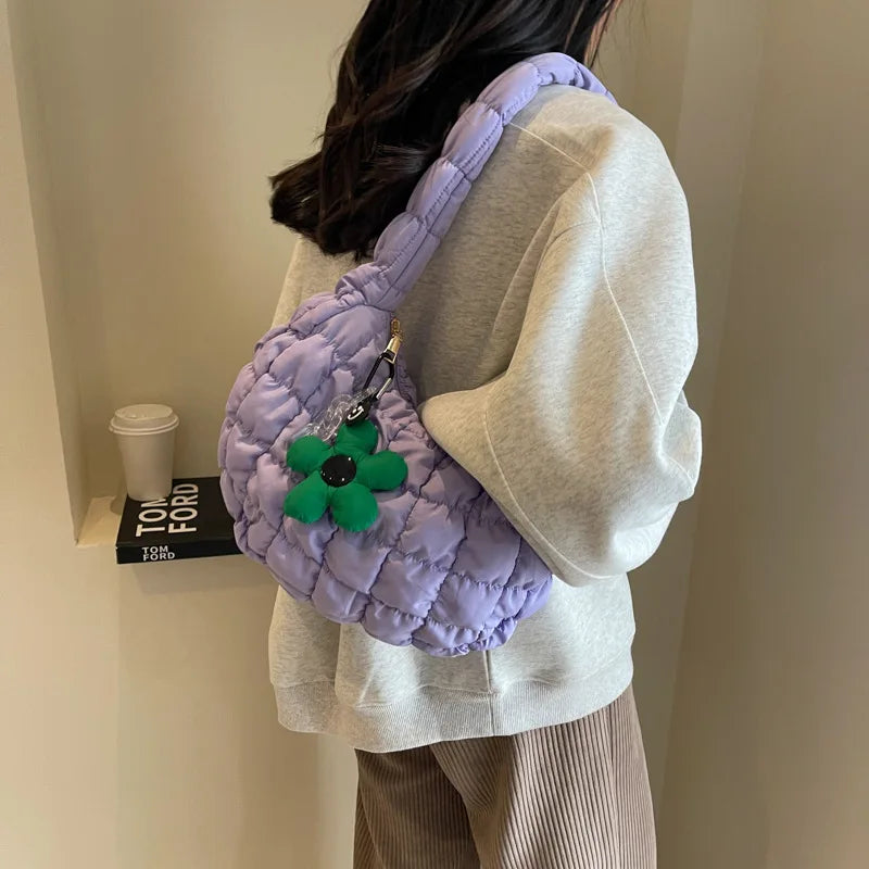 Women's Bag Korean Version Sweet Girly Style Shoulder Bag Fashion Casual Bubble Dumpling Bag Fold Cloud Bag Fashion Exquisite