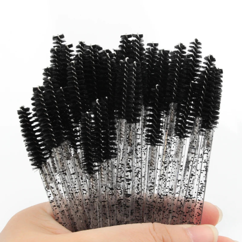 YSDO Good Quality 5/50 Pcs Crystal Eyelash Makeup Brushes Diamond Handle Mascara Wands Eyelash Extension Tools