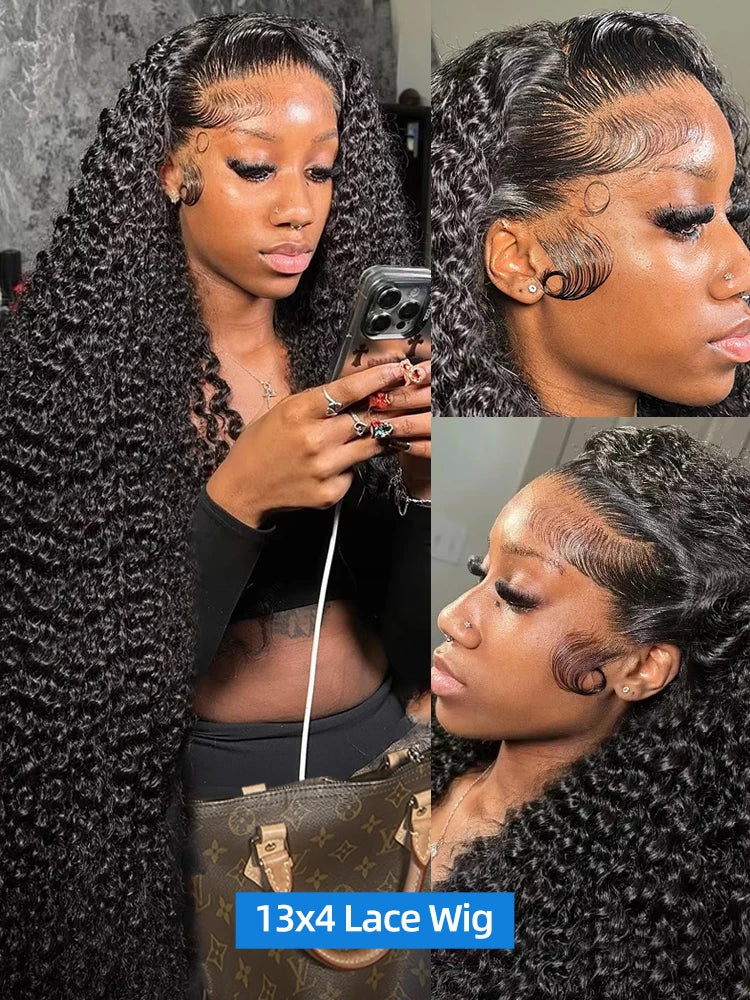 Xcurly 30 40 Inch Deep Wave 13x4 HD Lace Front Wig Human Hair For Women 220 Density Loose Water Curly 13x6 Lace Frontal Wigs