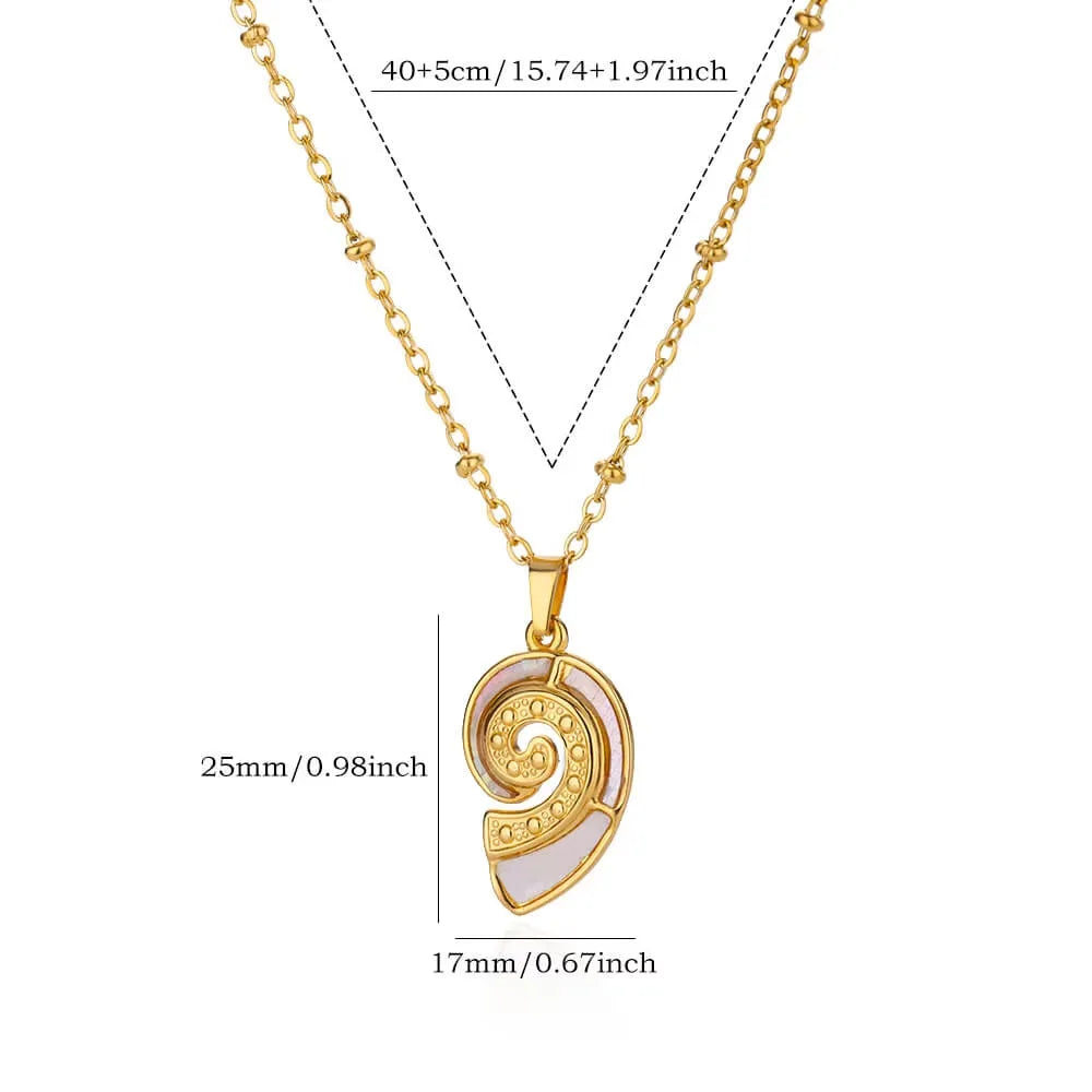 Summer Women's Starfish Conch Shell Necklace Fashion Stainless Steel Gold/Silver Color Crab Turtle Choker Beach Jewelry Gifts