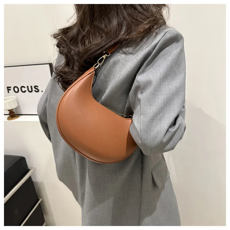 New Fashionable High-end Moon-shaped Baseball Bag Showing Luxury Women's Single Shoulder Bag Elegant lady Handbags bolso mujer