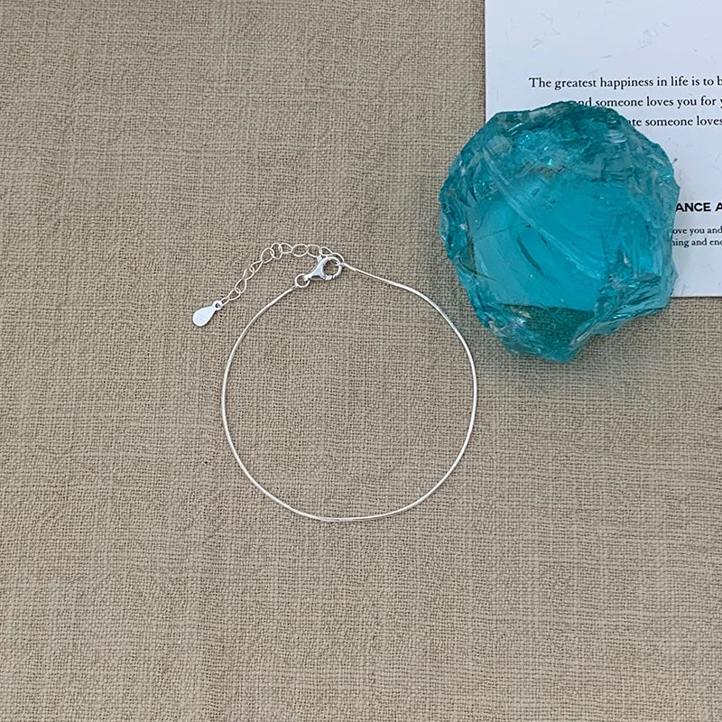 VENTFILLE 925 Sterling Silver Line Extremely fine Bracelet for Women Love Haert Bead Korean Ins Sweet Jewelry Gift Dropshipping