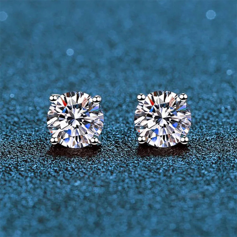 DJMAX 0.5-2ct Moissanite Diamond Stud Earrings for Women Original 925 Sterling Silver Lady's Moissanite Earring New 2025