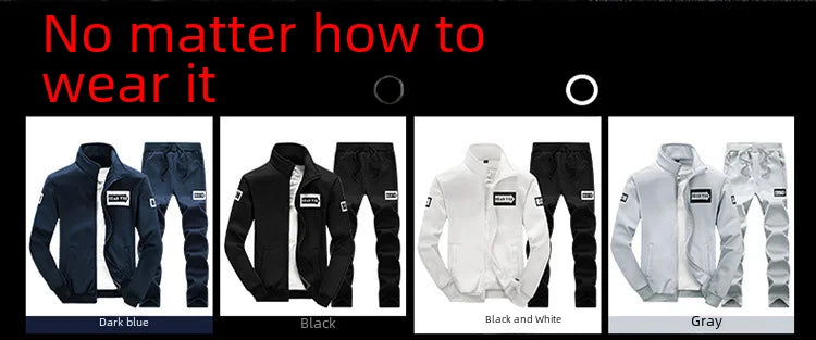Casual Sports Suit Men's Spring Autumn Korean Style Trendy Running Clothes Sweatshirt Jacket Combinations Men's Wear Clothing