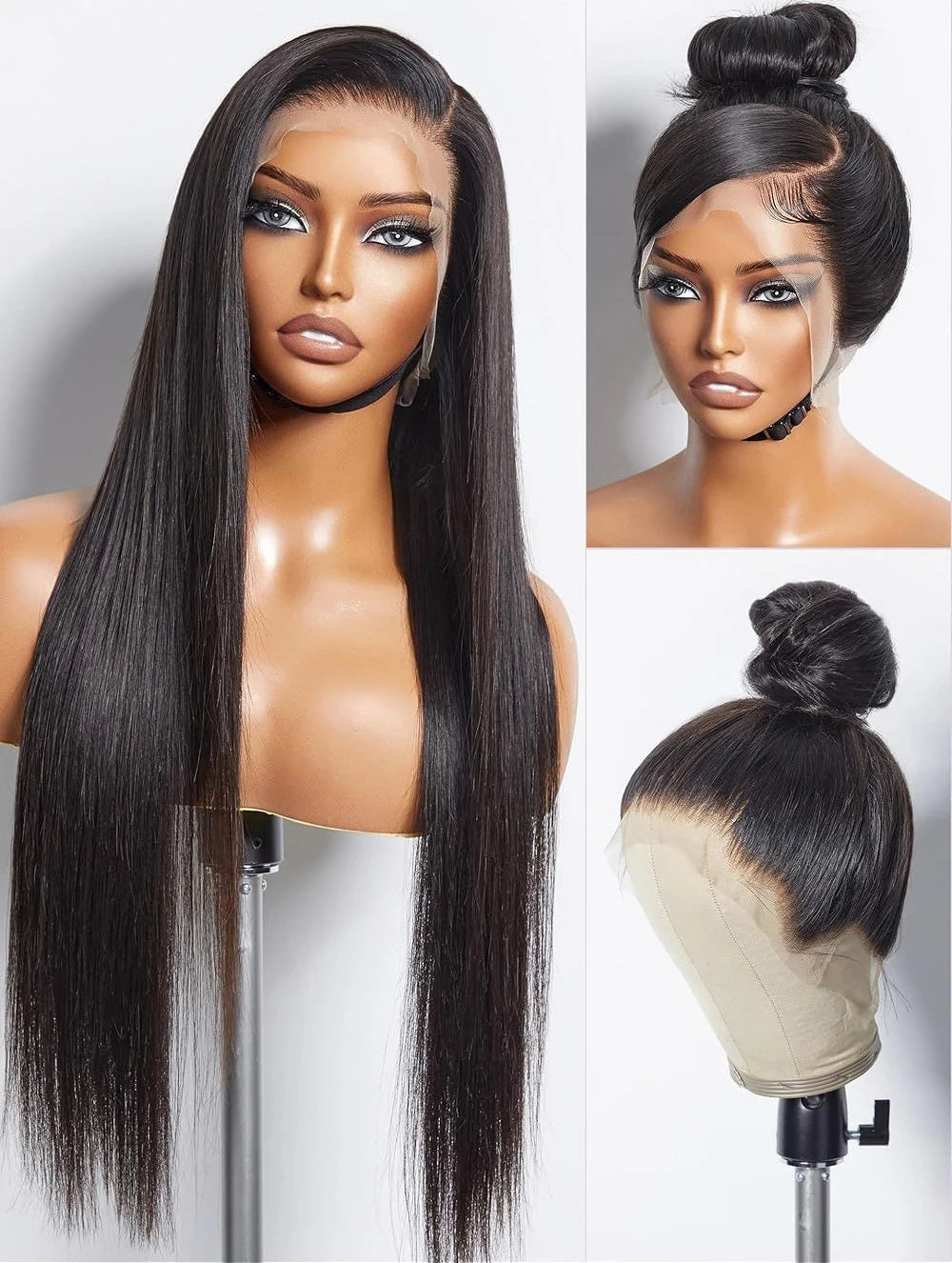 30 40 Inch Bone Straight Lace Frontal Wigs Human Hair 13x6 Hd Transparent Lace Front Wig 13x4 Long Straight Wig For Black Women