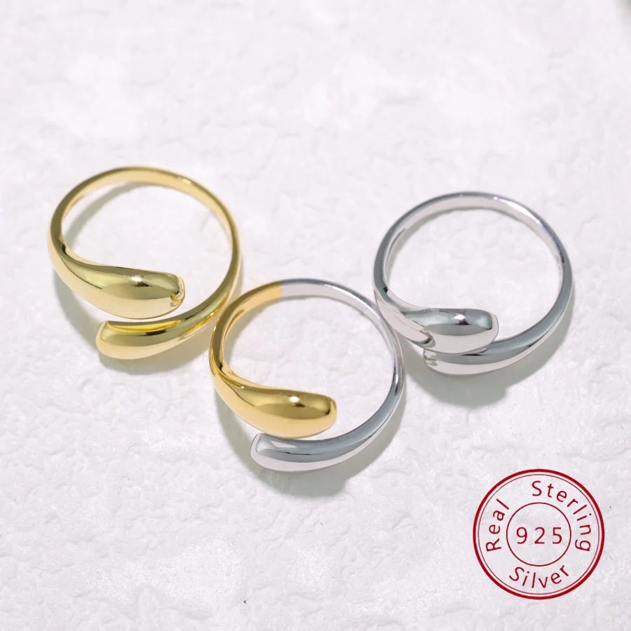 European & American Fashion S925 Sterling Silver Minimalist Openwork Geometric Ring Women's Unique Hip-Hop Open-Style Silver Jew