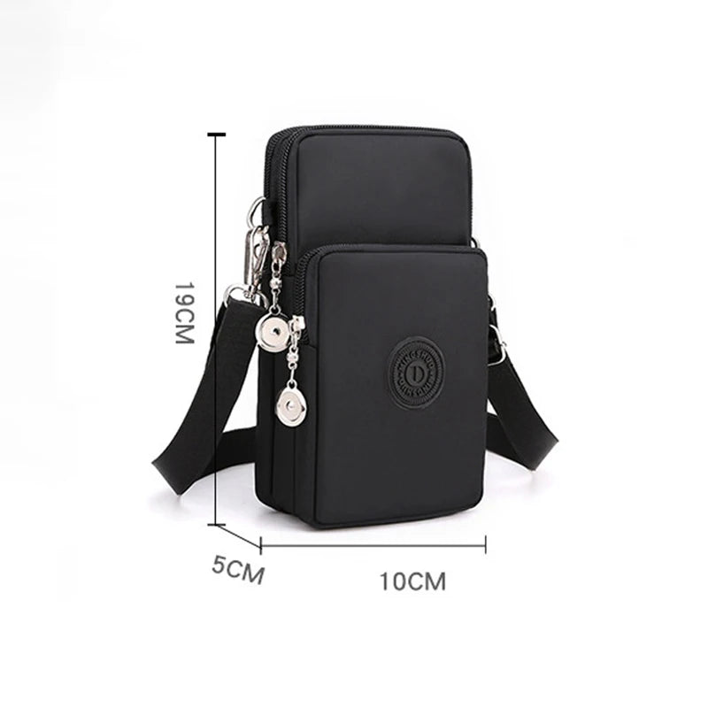 New Women Mobile Phone Bag Nylon Cell Phone Bag Coin Purse Strap Shoulder Bag Small Crossbody Bags for Women Wallet Travel Purse