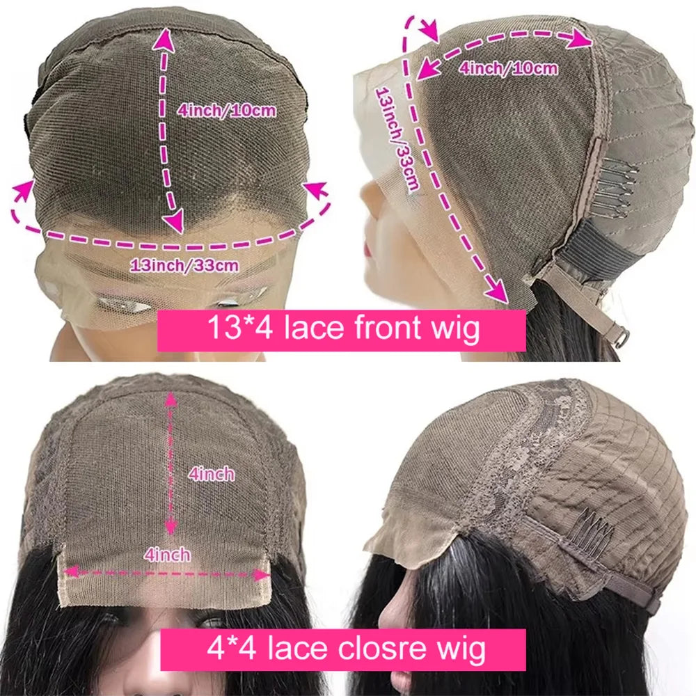 Loose Body Wave Bob Wig Human Hair 13x4 Lace Front Wig 230% Density Virgin Remy Hair Preplucked 4x4 Lace Closure Wig For Women