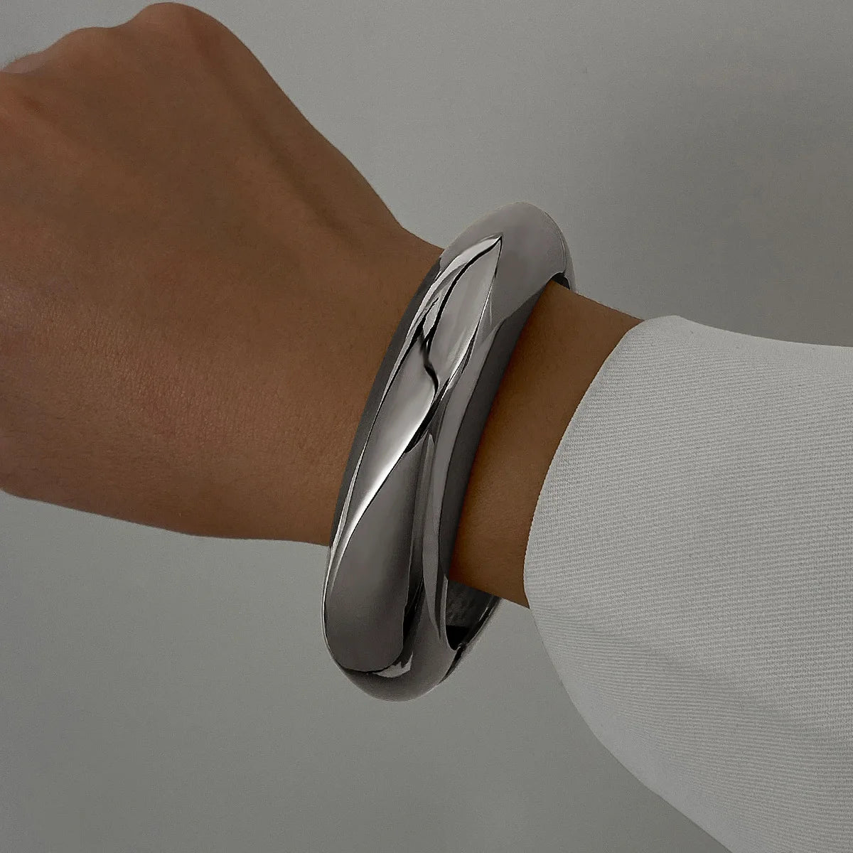 3PCS Set Stainless Steel Round Smooth Bangles for Women Men New Minimalist Gold Color Charm Bracelet Couple Fashion Jewelry Gift