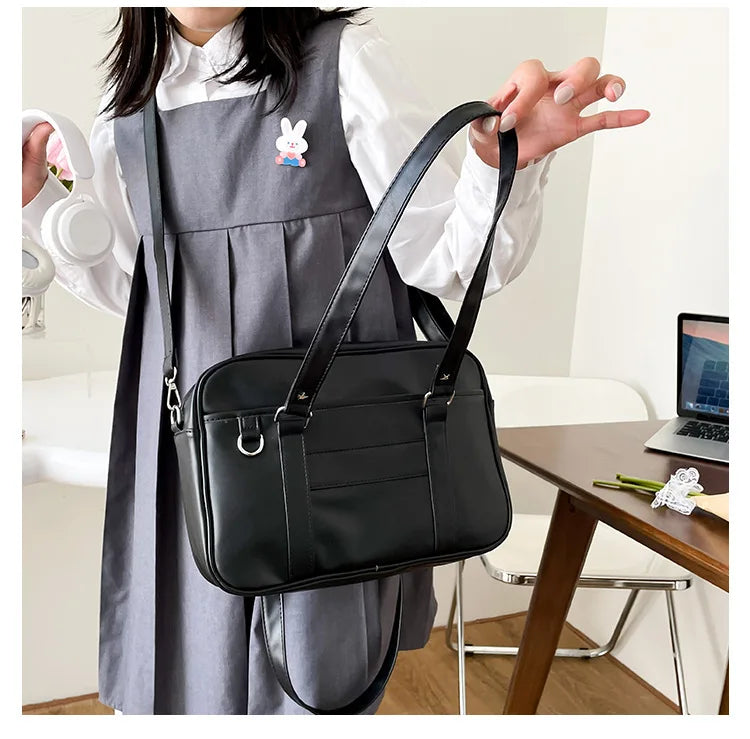 Japanese Style JK Bag Women High School Student Uniform Bag PU Leather Shoulder Bag Women Simple Handbags Crossbody Bags Itabag