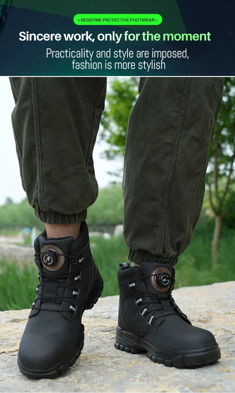 Work Safety Boots Men Waterproof Security Boots lightweight Industrial Steel Toe Work Shoes Protective Men Safety Shoes Size 48