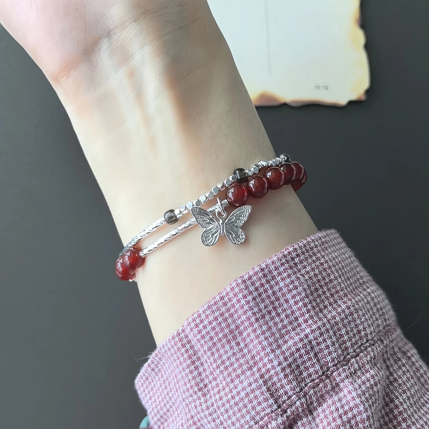 VENTFILLE 925 Sterling Silver Line Extremely fine Bracelet for Women Love Haert Bead Korean Ins Sweet Jewelry Gift Dropshipping