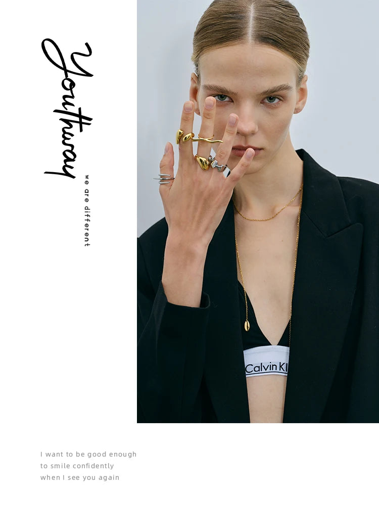 Youthway Threaded Starfish Stainless Steel  Pendant Necklace 18K Gold Plated Waterproof Fashion Jewelry New For Women Men