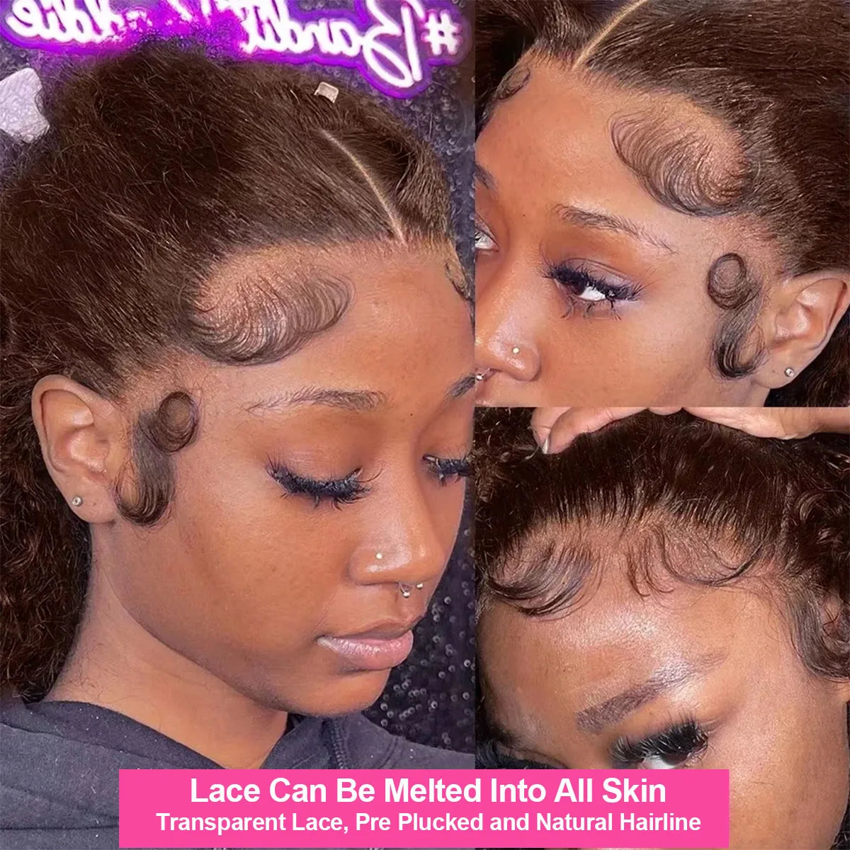 200 Density Chocolate Brown Deep Wave Lace Front Human Hair Wig 38Inch Color Hd Lace Frontal Wig For Women 13x4 Water Curly Wigs