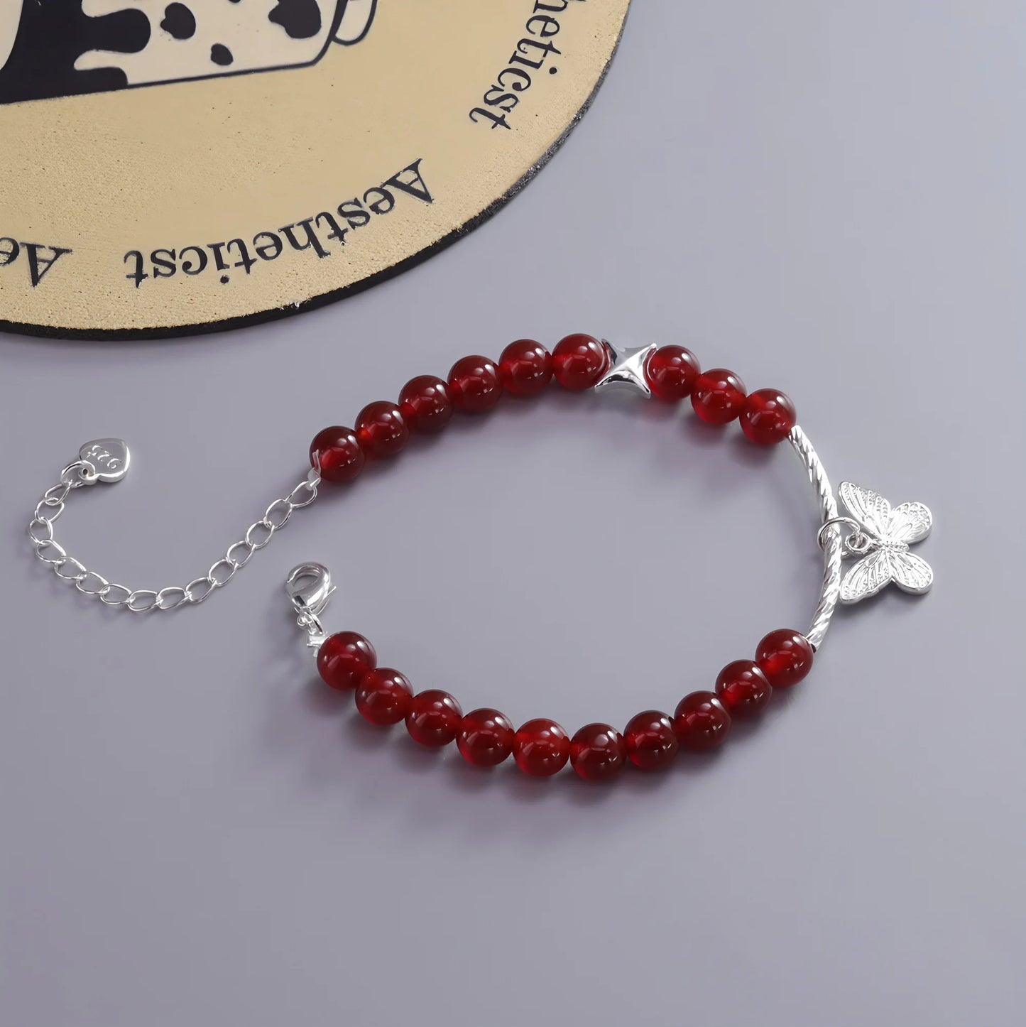 VENTFILLE 925 Sterling Silver Line Extremely fine Bracelet for Women Love Haert Bead Korean Ins Sweet Jewelry Gift Dropshipping