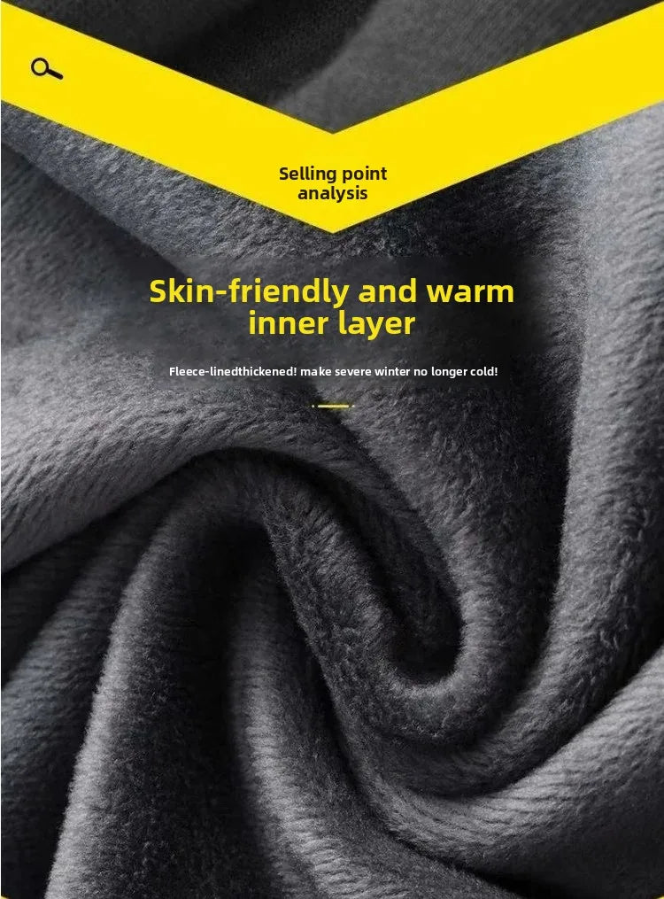 Men's Fleece Lined Thickened Long Sleeve T-Shirt round Neck Base Shirt Autumn Clothes Winter Long Sleeve Warm Underwear